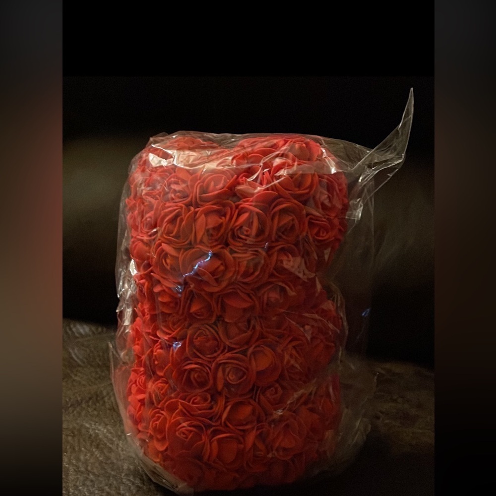 Rose Teddy Bear - 10” Red Foam Rose‎ Gift with Ribbon - Picture 3 of 3